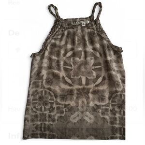 Banana Republic Gray Smocked Sleeveless 100% silk Top